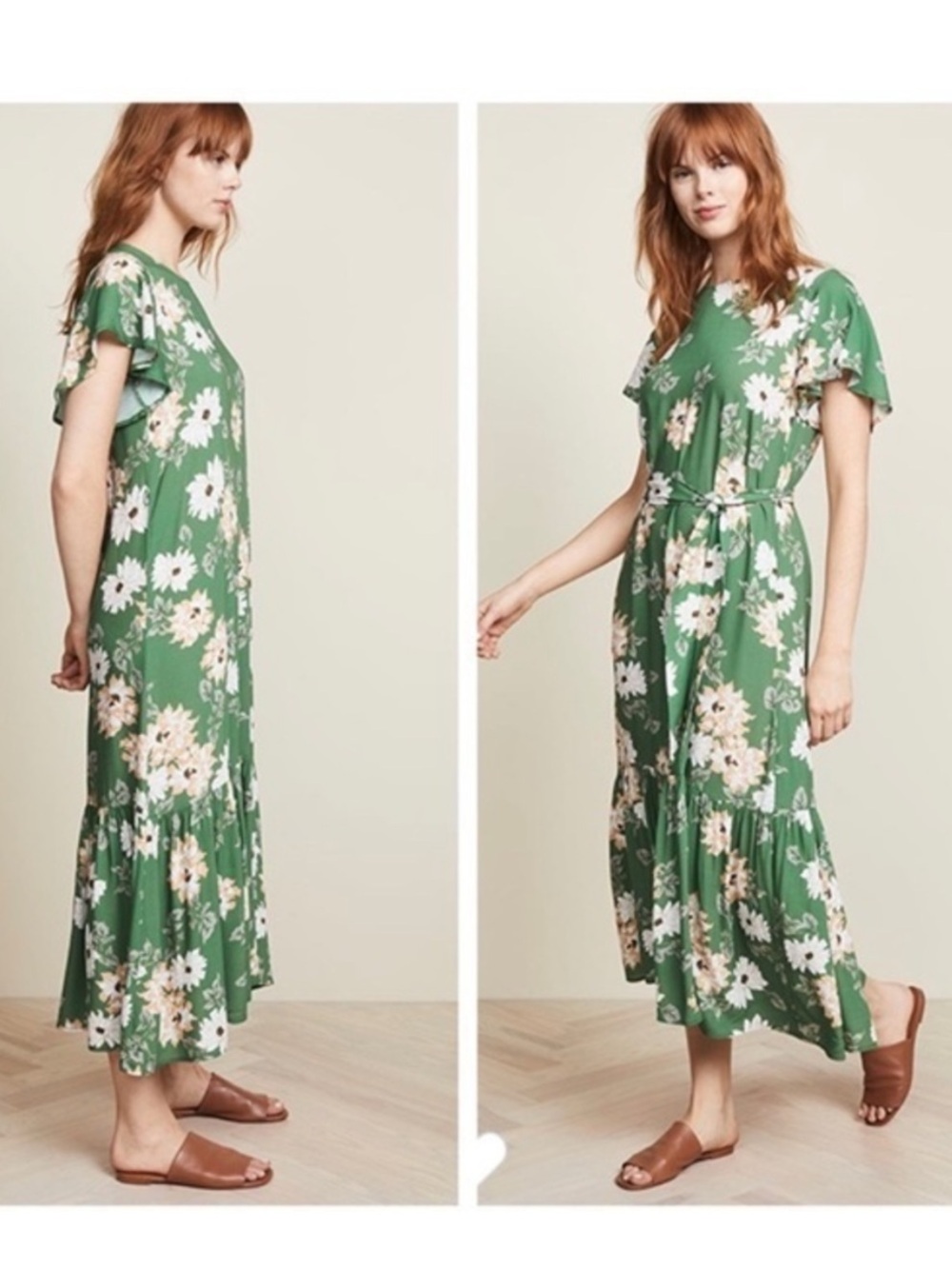Rachel Pally Crepe Reiss maxi Dress Waist Tie ruffle spring bohemian femenine